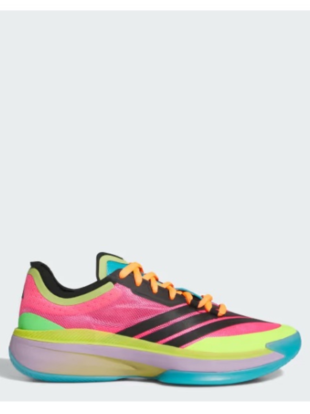 adidas Lucid Pink & Lime Low-Top Trainer with Aqua Accents